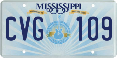 MS license plate CVG109