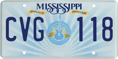 MS license plate CVG118