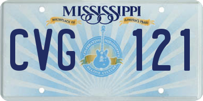 MS license plate CVG121
