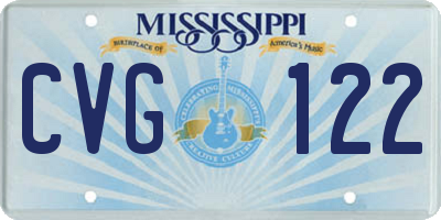 MS license plate CVG122