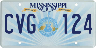 MS license plate CVG124