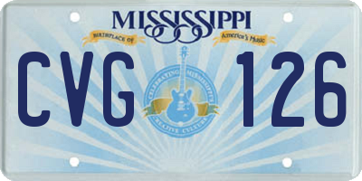 MS license plate CVG126