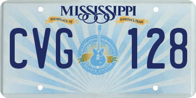 MS license plate CVG128