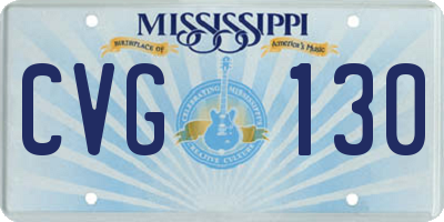 MS license plate CVG130