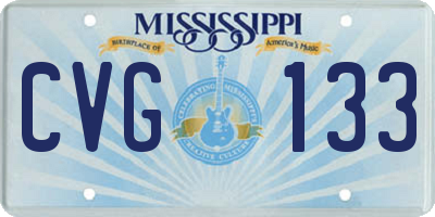 MS license plate CVG133