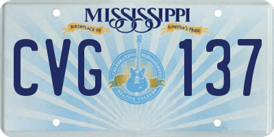 MS license plate CVG137