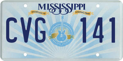 MS license plate CVG141