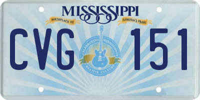 MS license plate CVG151