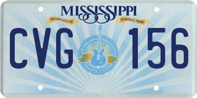 MS license plate CVG156