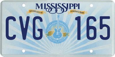 MS license plate CVG165