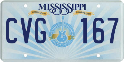 MS license plate CVG167