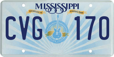 MS license plate CVG170