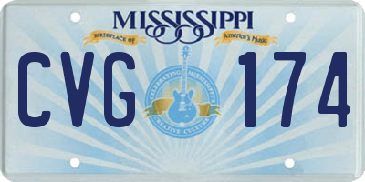 MS license plate CVG174