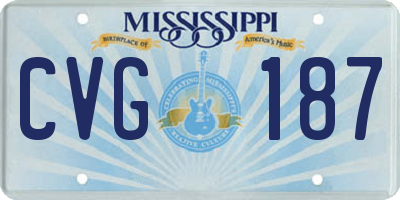 MS license plate CVG187