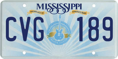 MS license plate CVG189
