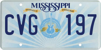 MS license plate CVG197
