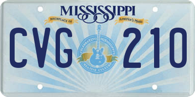 MS license plate CVG210
