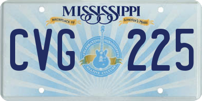 MS license plate CVG225