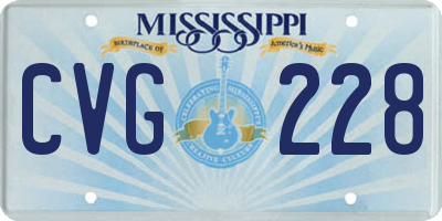 MS license plate CVG228