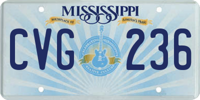 MS license plate CVG236