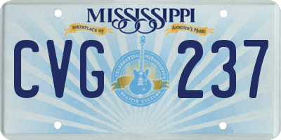 MS license plate CVG237
