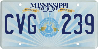 MS license plate CVG239