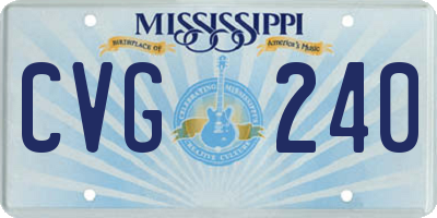 MS license plate CVG240