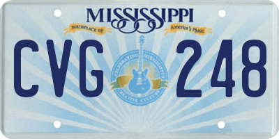 MS license plate CVG248