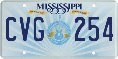 MS license plate CVG254