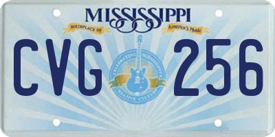 MS license plate CVG256