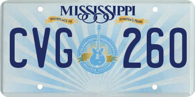 MS license plate CVG260