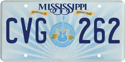 MS license plate CVG262
