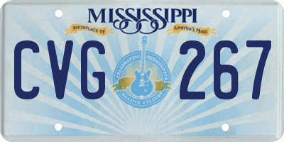 MS license plate CVG267