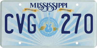 MS license plate CVG270