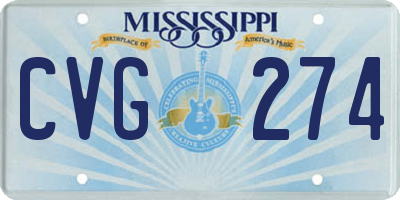 MS license plate CVG274
