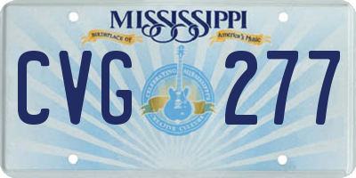 MS license plate CVG277