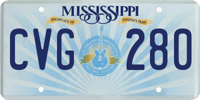 MS license plate CVG280