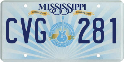 MS license plate CVG281