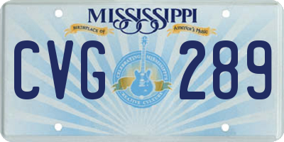 MS license plate CVG289