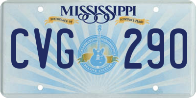 MS license plate CVG290