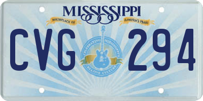 MS license plate CVG294