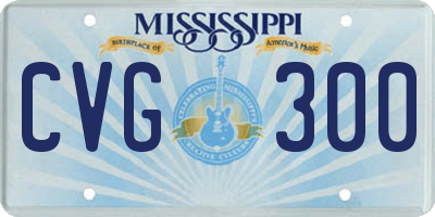 MS license plate CVG300