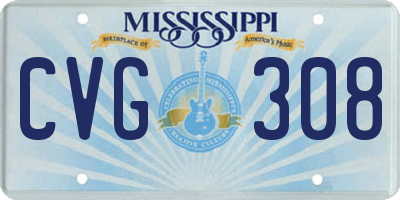 MS license plate CVG308