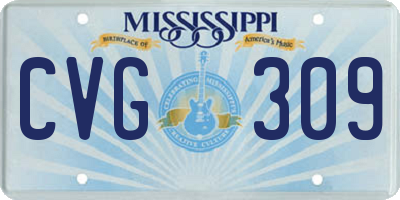 MS license plate CVG309