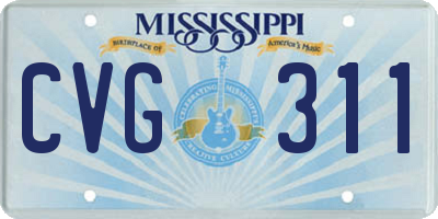 MS license plate CVG311