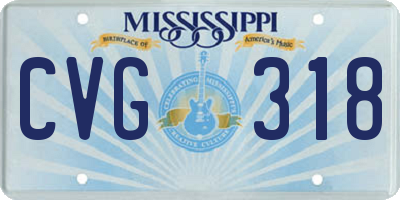 MS license plate CVG318