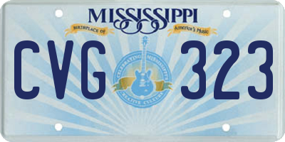 MS license plate CVG323