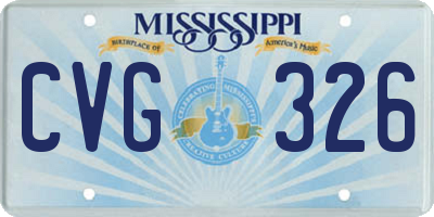 MS license plate CVG326
