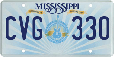 MS license plate CVG330