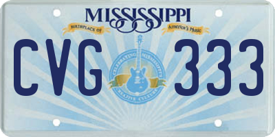 MS license plate CVG333